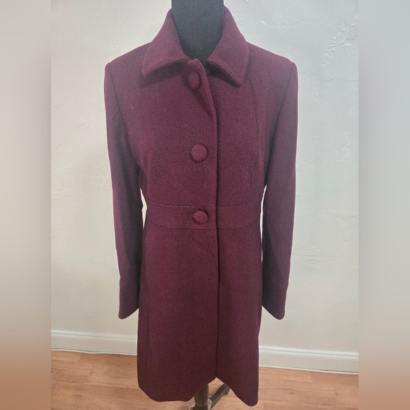 J Crew Lined Wool Coat Pea Coat Womens Size 8 Shade Of Purple - Picture 8 of 15